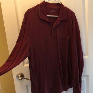 Burgundy Croft and Barrow Long Sleeve Shirt